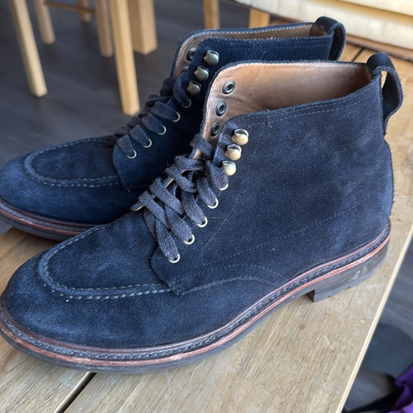 J.Crew  Kenton Navy Blue Suede Pacer Boots-sz 7.5M. Mint!! - Picture 4 of 10